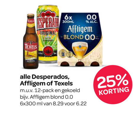 desperados texels affligem speciaalbieren 12 25 original 6x 300ml 0.0 blond pack gekoeld ml folder aanbieding bij Spar Affligem speciaalbier folder aanbieding bij Spar - details