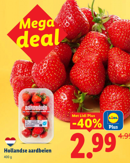 aardbeien 400 mega deal aa hollandse folder aanbieding bij Lidl
