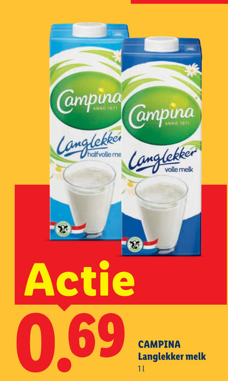 Campina   melk folder aanbieding bij  Lidl - details