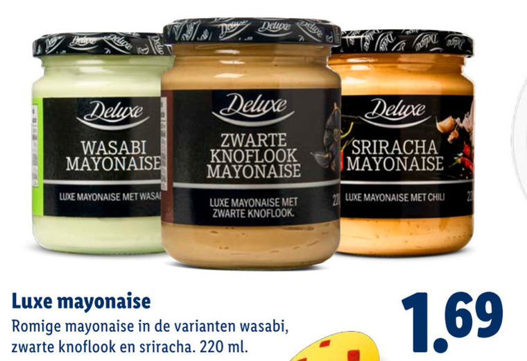 mayonaise wasabi luxe wasa zwarte knoflook chili romige ml folder aanbieding bij Lidl