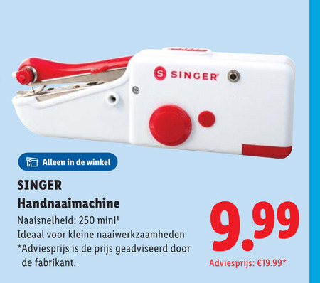 naaimachine 250 singer naaisnelheid mini kleine geadviseerd folder aanbieding bij Lidl