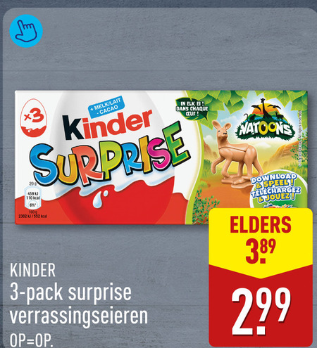 Kinder   chocolade surprise ei folder aanbieding bij  Aldi - details