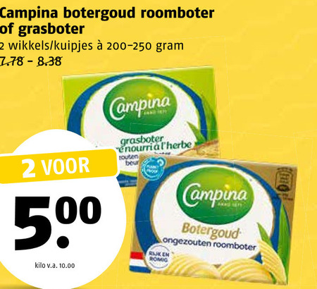 Campina   roomboter folder aanbieding bij  Poiesz - details