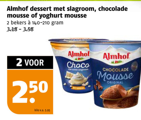 Almhof   chocolademousse folder aanbieding bij  Poiesz - details