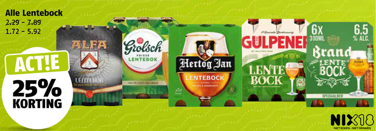 hertog jan grolsch lentebokbier 25 lentebock alfa frisse lentebok gulpener lente bock 6x 300ml brand speciaalbier nix18 roken drinken folder aanbieding bij Poiesz Grolsch lentebokbier folder aanbieding bij Poiesz - details