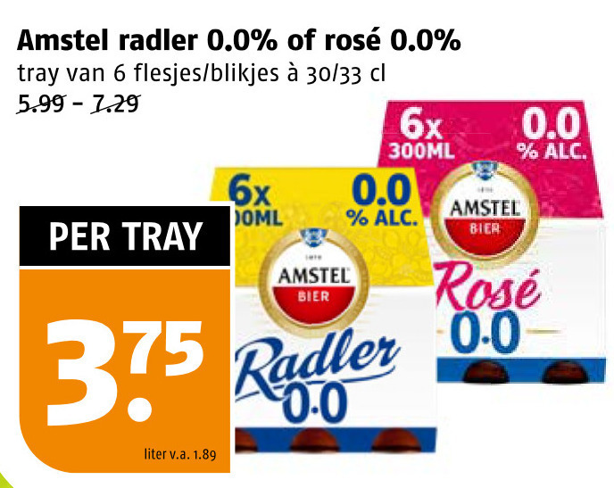 Amstel   radler bier folder aanbieding bij  Poiesz - details