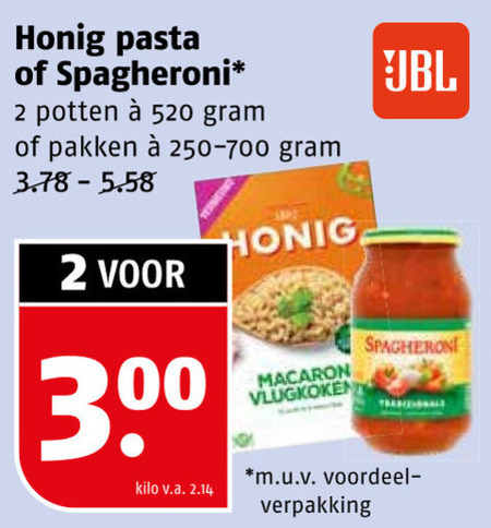 Honig   pastasaus, pasta folder aanbieding bij  Poiesz - details