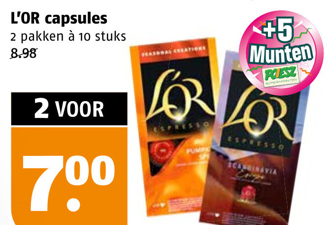 Douwe Egberts L Or   koffiecups folder aanbieding bij  Poiesz - details