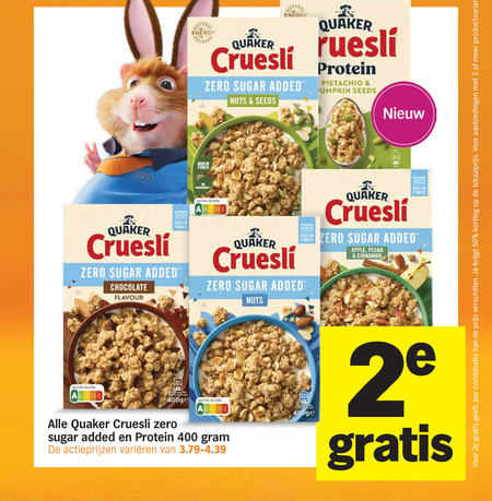 Quaker   cruesli folder aanbieding bij  Albert&nbsp;Heijn - details