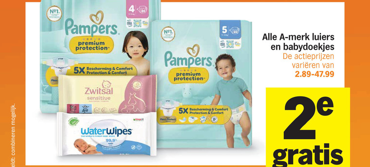 Waterwipes   billendoekjes, luiers folder aanbieding bij  Albert&nbsp;Heijn - details