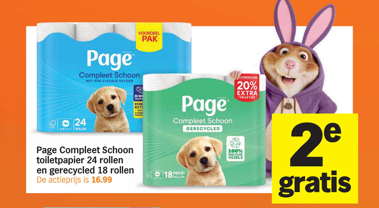 page toiletpapier 18 20 24 30 100 schoon vleugje katoen voordeel wa reinigen help rollen gerecycled actieprijs maxi gerecyclede vezels 2 folder aanbieding bij Albert Heijn Page toiletpapier folder aanbieding bij Albert Heijn - details
