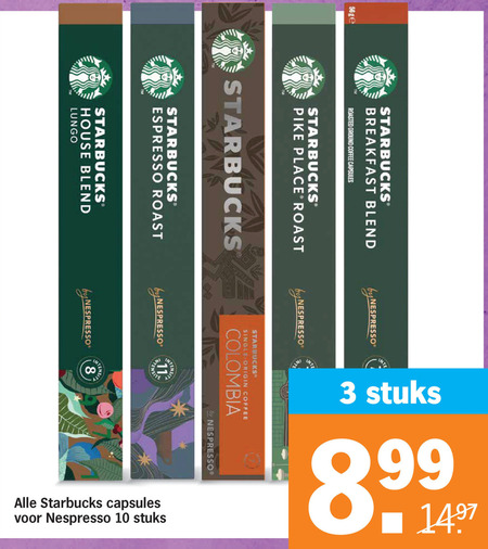 Starbucks   koffiecups folder aanbieding bij  Albert&nbsp;Heijn - details