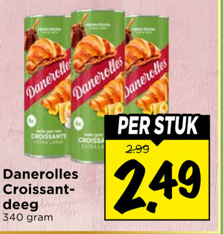 Danerolles   croissantdeeg folder aanbieding bij  Vomar - details