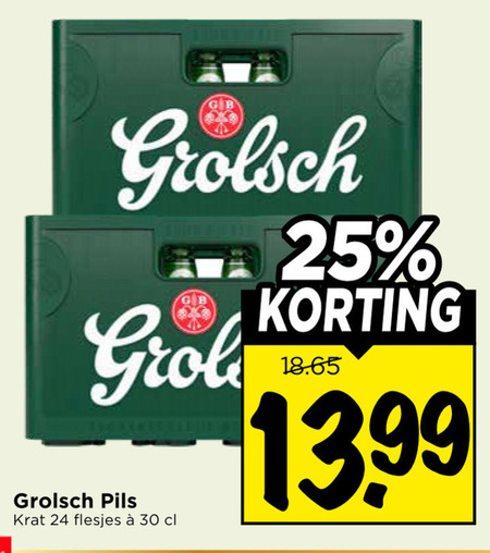 Grolsch   krat bier folder aanbieding bij  Vomar - details