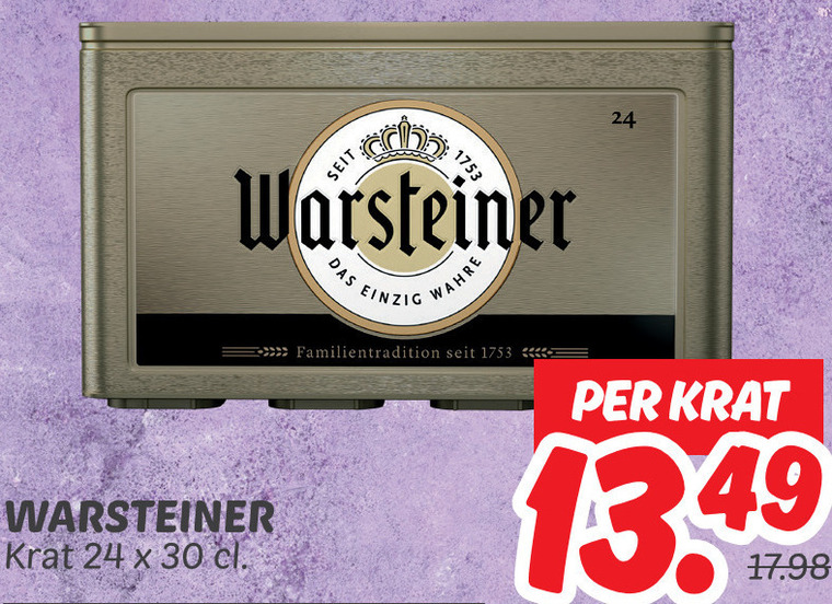 Warsteiner   krat bier folder aanbieding bij  Dekamarkt - details