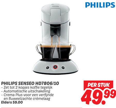 Philips   koffiepadmachine folder aanbieding bij  Dekamarkt - details