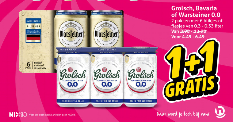 Warsteiner   alcoholvrij bier folder aanbieding bij  Hoogvliet - details