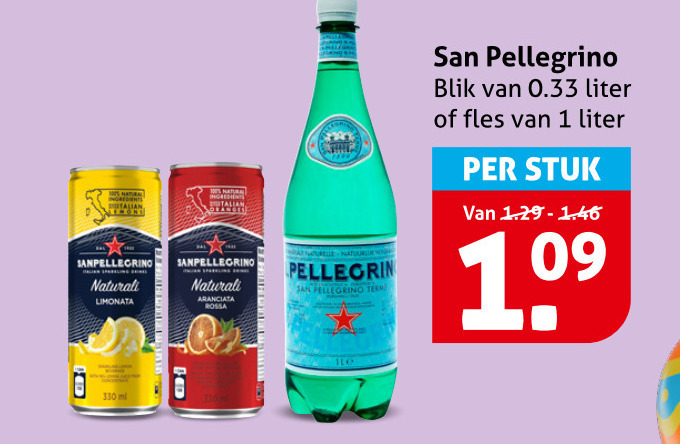 San Pellegrino   mineraalwater folder aanbieding bij  Hoogvliet - details