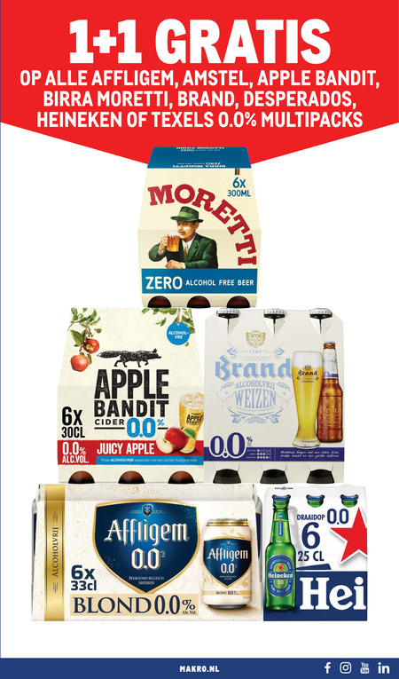 Heineken 0.0   appelcider, blikje bier folder aanbieding bij  Makro - details