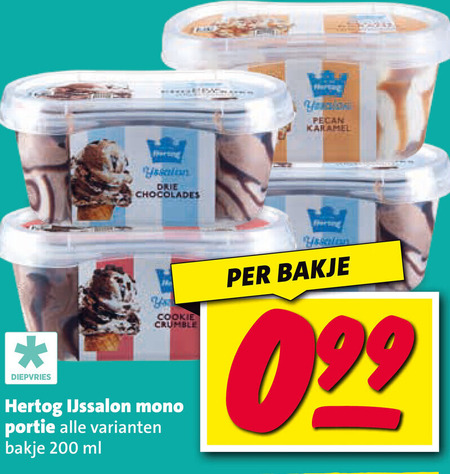 Hertog   ijsbekers folder aanbieding bij  Nettorama - details