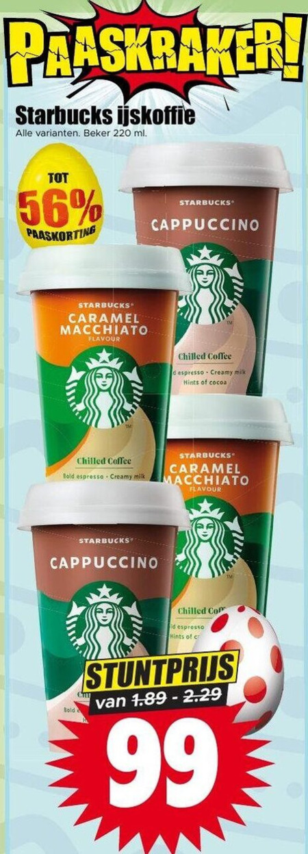 Starbucks   ijskoffie folder aanbieding bij  Dirk - details