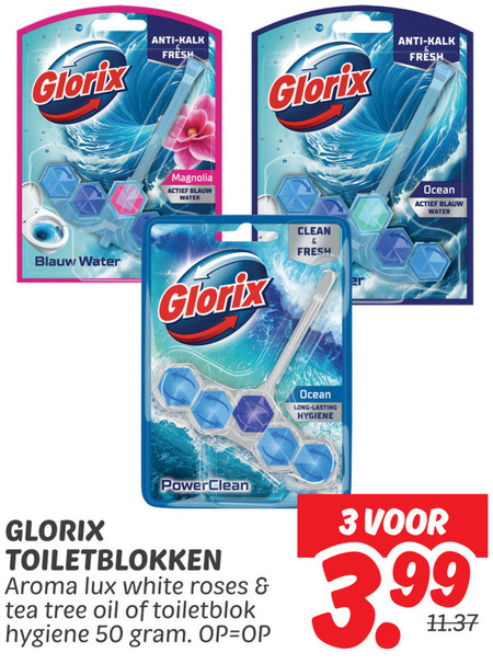 Glorix   toiletblok folder aanbieding bij  Dekamarkt - details