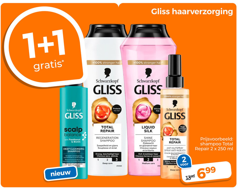 Gliss Kur   haarverzorging folder aanbieding bij  Trekpleister - details
