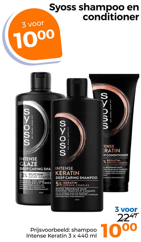 Syoss   conditioner, shampoo folder aanbieding bij  Trekpleister - details
