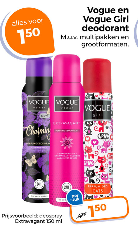 Vogue   deodorant folder aanbieding bij  Trekpleister - details