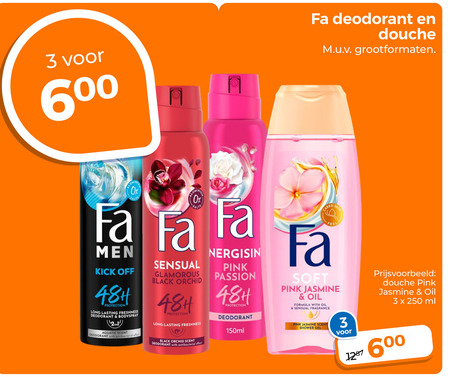 Fa   douchegel, deodorant folder aanbieding bij  Trekpleister - details