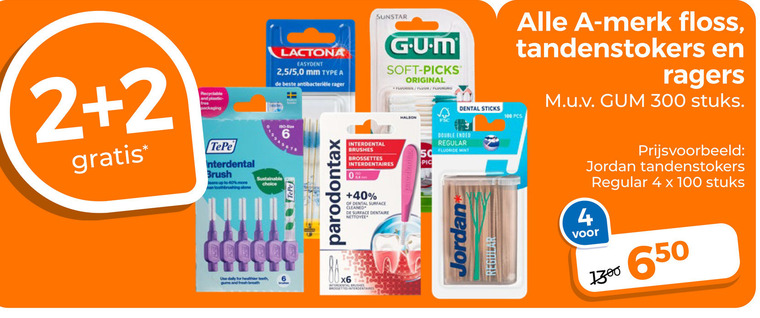 Alle merken   interdentale ragers, tandenstokers folder aanbieding bij  Trekpleister - details