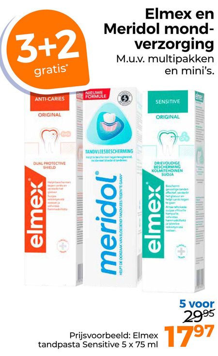 Meridol   tandpasta folder aanbieding bij  Trekpleister - details