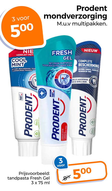 Prodent   tandpasta folder aanbieding bij  Trekpleister - details