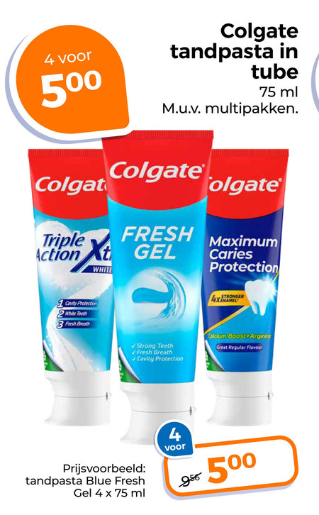 Colgate   tandpasta folder aanbieding bij  Trekpleister - details