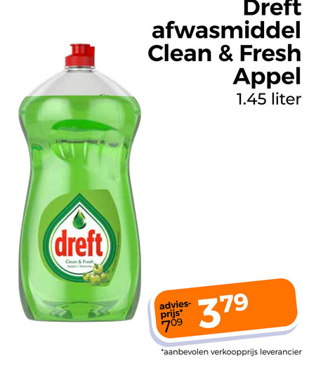 dreft afwasmiddel 379 clean fresh pomme appel liter folder aanbieding bij Trekpleister Dreft afwasmiddel folder aanbieding bij Trekpleister - details