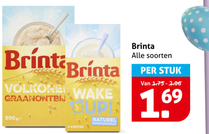 Brinta   havermout folder aanbieding bij  Hoogvliet - details