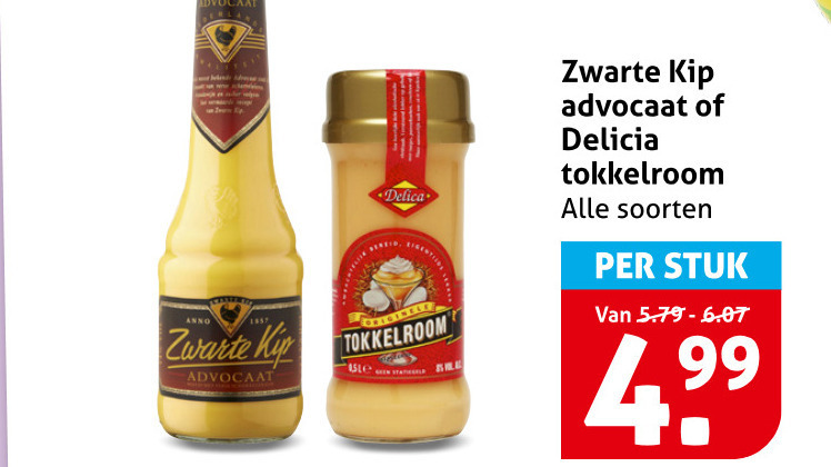 zwarte kip delica advocaat tokkelroom delicia soorten stuk folder aanbieding bij Hoogvliet Zwarte Kip tokkelroom, advocaat folder aanbieding bij Hoogvliet - details