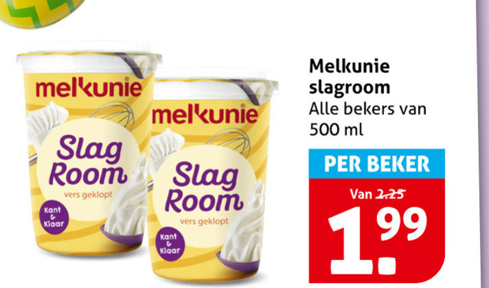 Melkunie   slagroom folder aanbieding bij  Hoogvliet - details