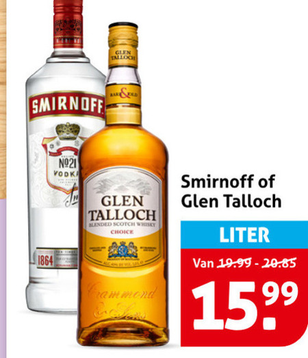 Glen Talloch   wodka, whisky folder aanbieding bij  Hoogvliet - details