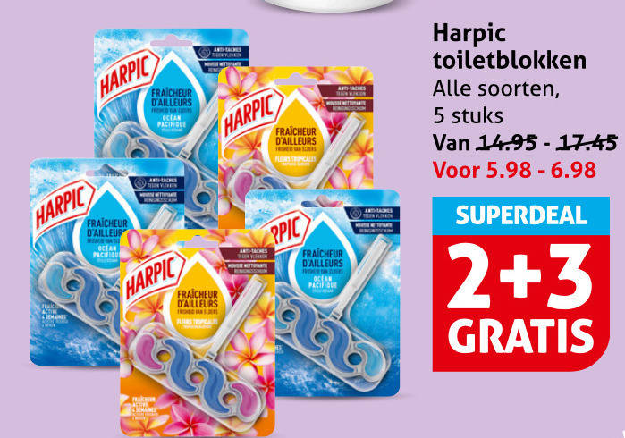 Harpic   toiletblok folder aanbieding bij  Hoogvliet - details