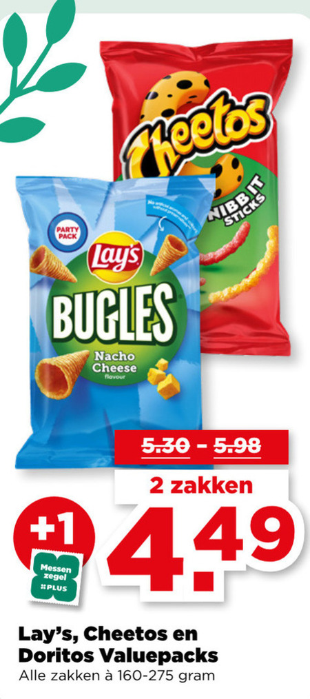 Doritos   chips, zoutje folder aanbieding bij  Plus - details