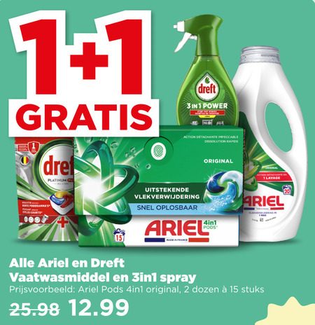 Dreft   vaatwasmiddel folder aanbieding bij  Plus - details