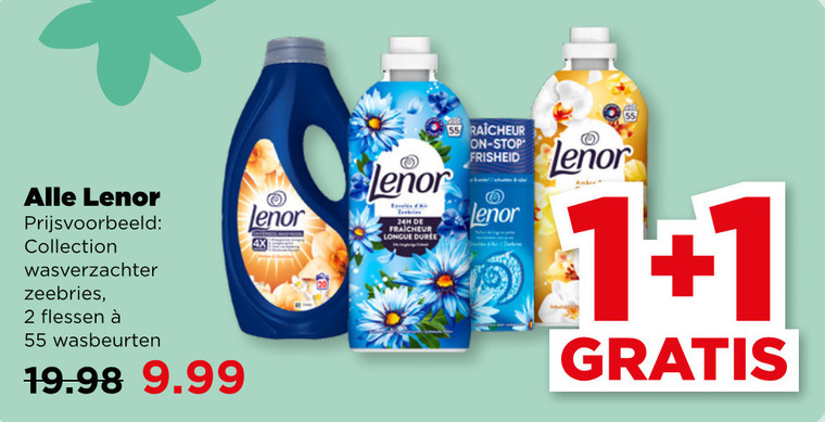 Lenor   wasverzachter, wasmiddel folder aanbieding bij  Plus - details