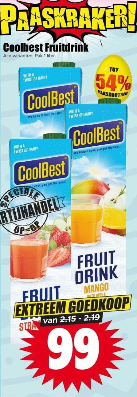 Coolbest   vruchtensap folder aanbieding bij  Dirk - details