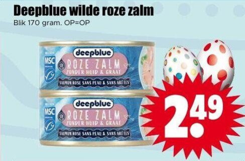 Deepblue   zalm in blik folder aanbieding bij  Dirk - details