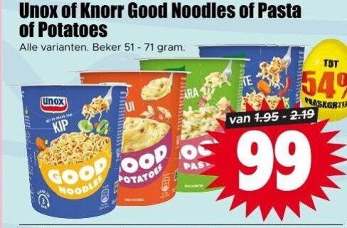 Unox   noodles folder aanbieding bij  Dirk - details