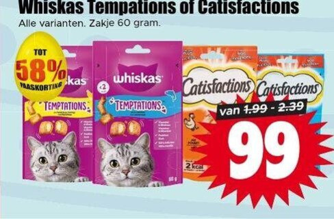Whiskas   kattensnacks folder aanbieding bij  Dirk - details
