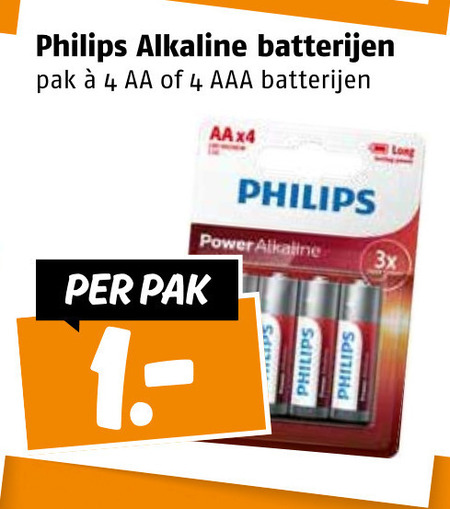 Philips   batterij folder aanbieding bij  Poiesz - details