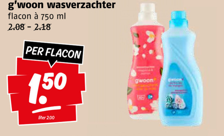Gwoon   wasverzachter folder aanbieding bij  Poiesz - details