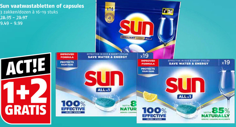 Sun   vaatwasmiddel folder aanbieding bij  Poiesz - details